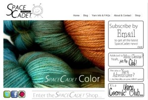 Image of the new SpaceCadet Creations Yarn Website