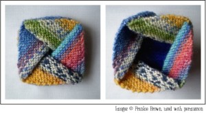 Knitted Pinwheel Purse by Frankie Brown