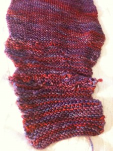 The SpaceCadet's sister's knitting, with SpaceCadet Creations yarn