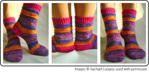 The Mixalot Socks by Rachael Coopey, knit with mini skeins of knitting yarn