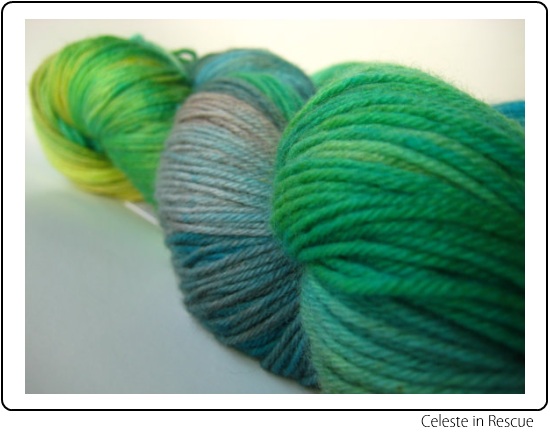 SpaceCadet Celeste Fingering Yarn in SuperWash Merino in Rescue, for knitting or crochet