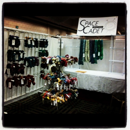 The SpaceCadet's booth at the Pittsburgh Knit and Crochet festival (sideview)