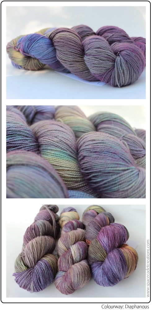 SpaceCadet Creations yarn for knitting and crochet in Diaphanous