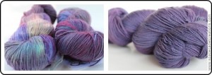 A Duo of Yarns from SpaceCadet Creations for the Different Lines shawl or Stripe Study Shawl by Veera Välimäki