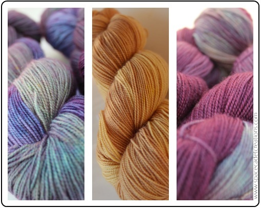 A Trio of Yarns from SpaceCadet Creations for the Color Affection shawl