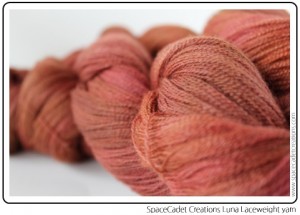 SpaceCadet Creations Luna Laceweight yarn in Merino and Silk for knitting and crochet