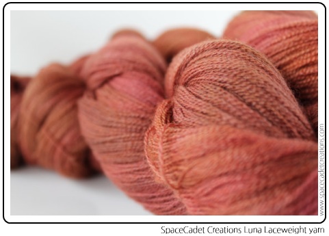 SpaceCadet Creations Luna Laceweight yarn in Merino and Silk for knitting and crochet