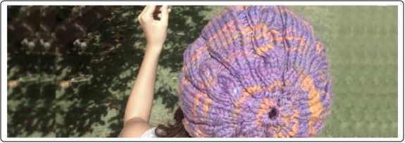 A hat from the SpaceMonsters' first every yarn