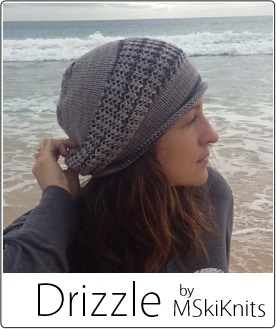Drizzle hat by MSkiKnits in SpaceCadet Lyra yarn