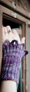 Miscreant Cuff by Hunter Hammersen, knit in SpaceCadet Astrid DK yarn