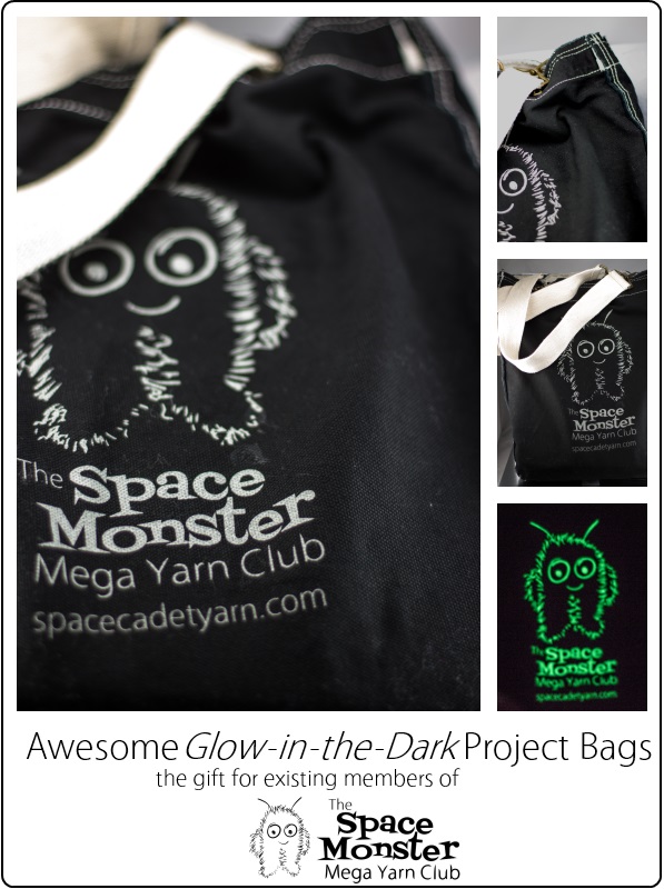 The SpaceCadet's SpaceMonster Mega Yarn Club Knerd bag