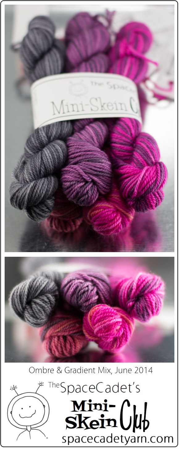 The SpaceCadet's Mini-Skein Club, Ombre & Gradient Mix, June 2014