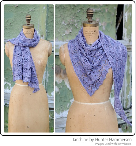 Ianthine by Hunter Hammersen, designed in SpaceCadet Oriana yarn