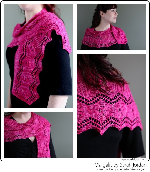 Margalit by Sarah Jordan, designed in SpaceCadet Aurora yarn